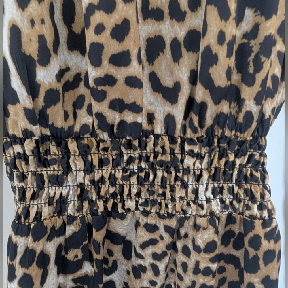 Zadig and Voltaire Sz Medium Retouched Satin Leo Dress Long Sleeve Animal Print - Picture 11 of 15